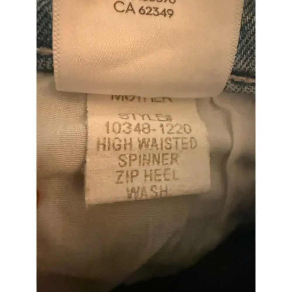 MOTHER High Waisted Spinner Zip Heel Norway Dude Jeans Size 32 - Picture 10 of 10